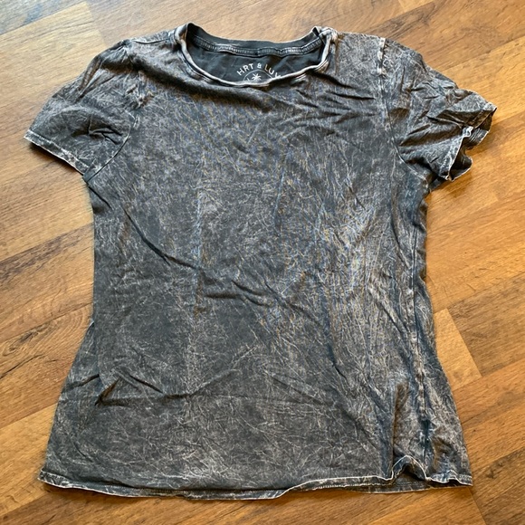 Black denim washed Women’s rocker tee - Picture 1 of 5